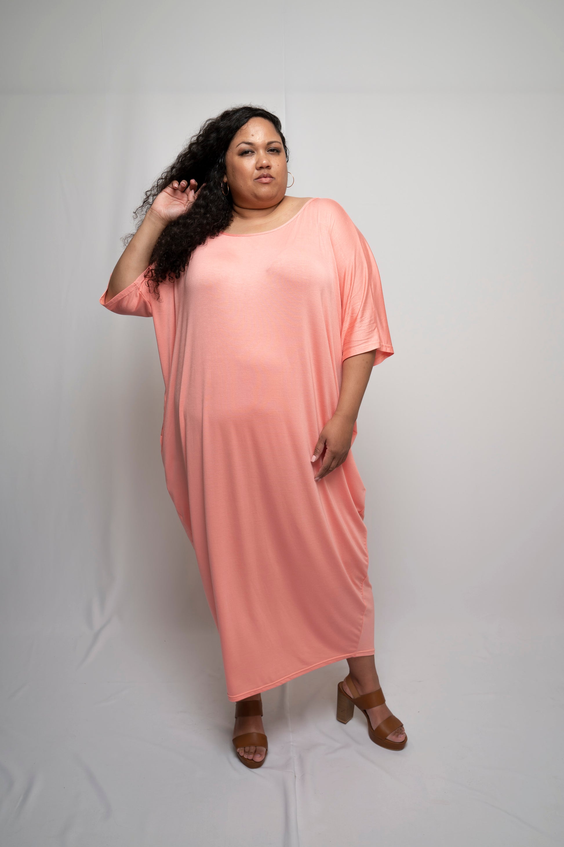 Indecisive C batwing maxi pocket front view 